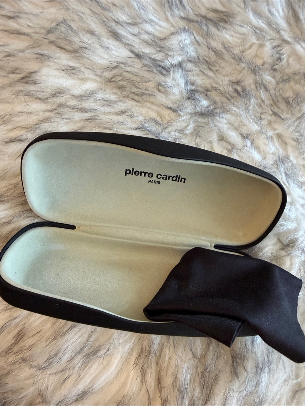 Pierre Cardin Black Eyewear Case with Cream Interior Lining